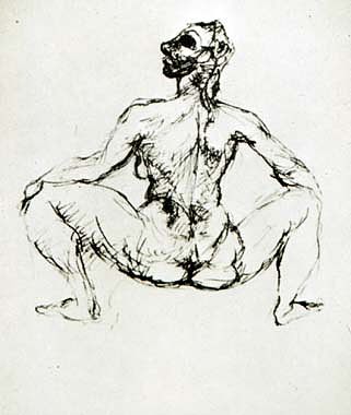 坐着的女性裸体 Seated female nude (1907)，巴勃罗·毕加索