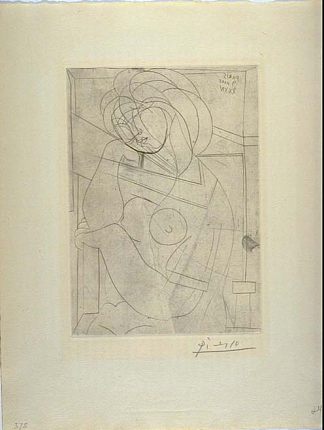 坐着的女性裸体 Seated female nude (1939)，巴勃罗·毕加索