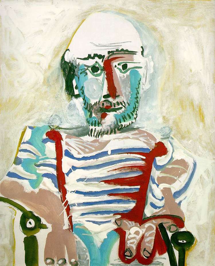 坐着的男人（自画像） Seated man (Self-portrait) (1965)，巴勃罗·毕加索