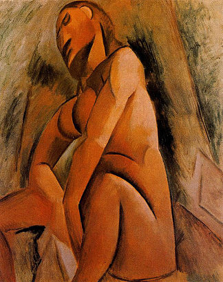坐着的裸体 Seated nude (c.1908)，巴勃罗·毕加索