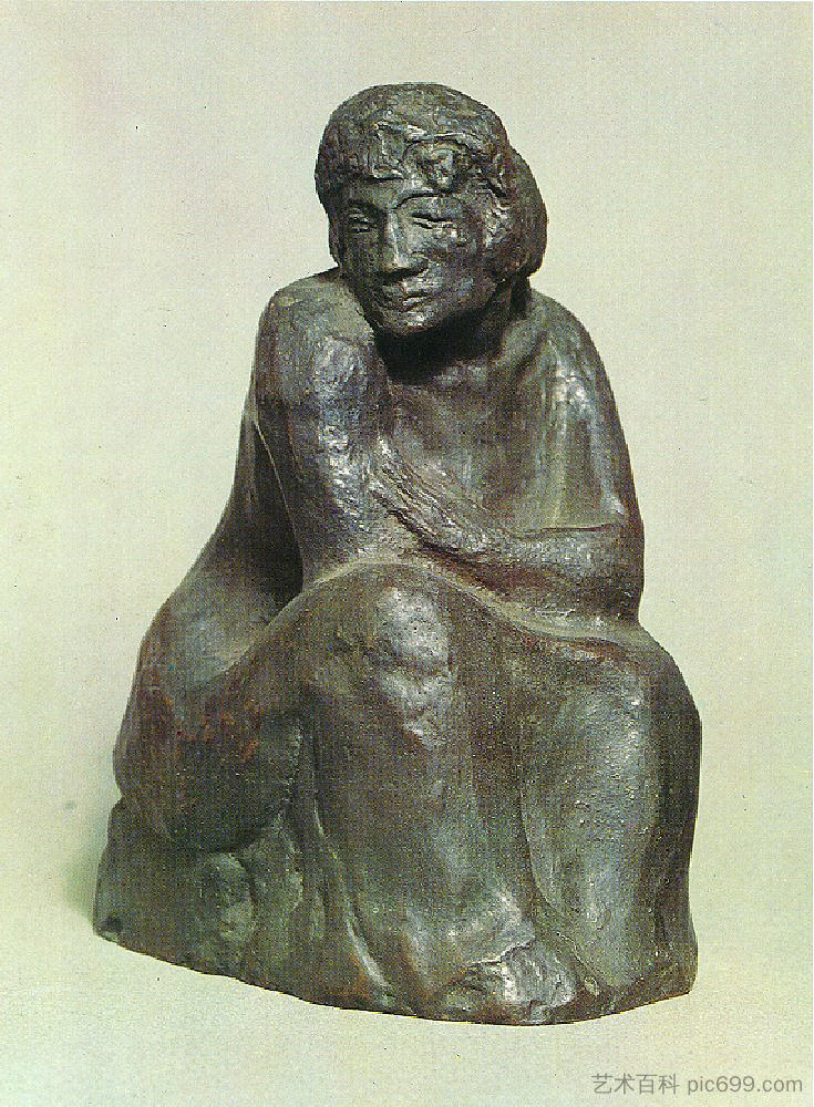 坐着的女人 Seated woman (1902)，巴勃罗·毕加索