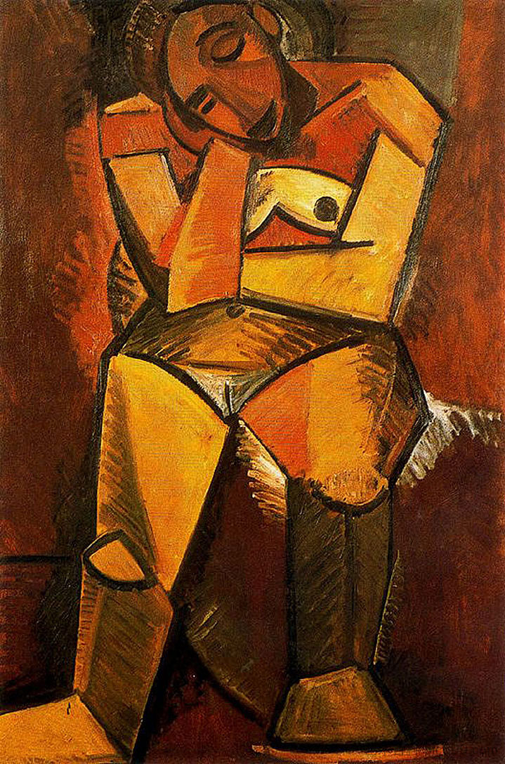 坐着的女人 Seated woman (1908),巴勃罗·毕加索