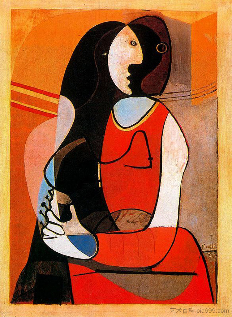 坐着的女人 Seated woman (1927)，巴勃罗·毕加索