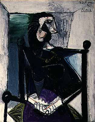 坐着的女人 Seated woman (1941)，巴勃罗·毕加索