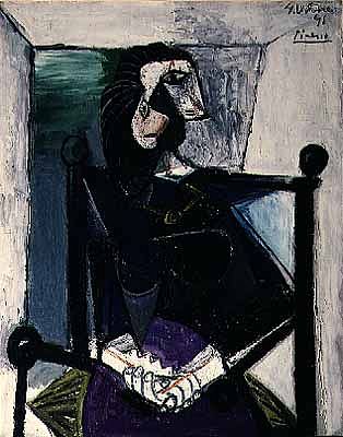 坐着的女人 Seated woman (1941)，巴勃罗·毕加索