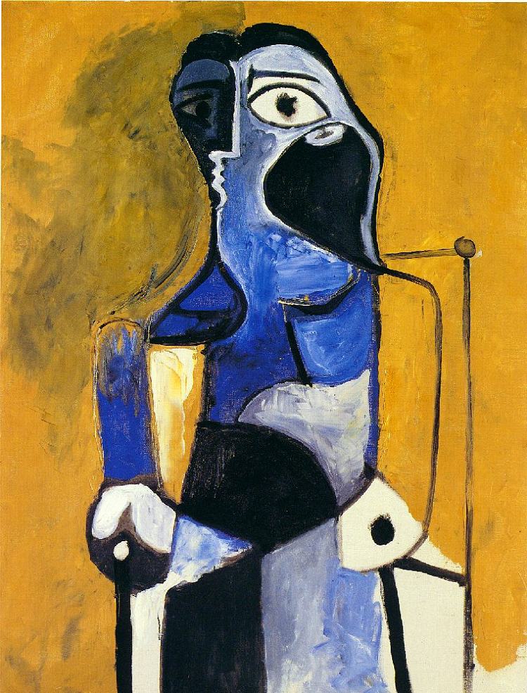 坐着的女人 Seated woman (1960)，巴勃罗·毕加索