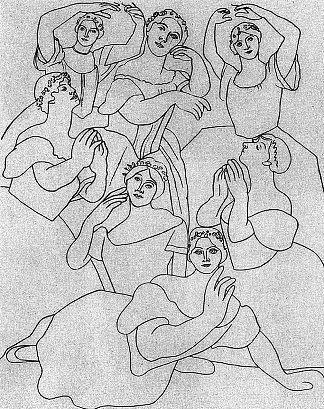 七位芭蕾舞演员 Seven ballerinas (1919)，巴勃罗·毕加索