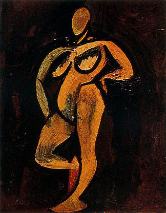 裸体站立 Standing nude (1908)，巴勃罗·毕加索