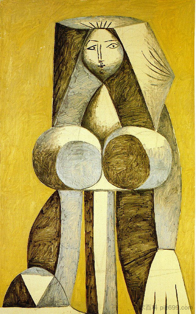 站立的女人 Standing woman (1946)，巴勃罗·毕加索