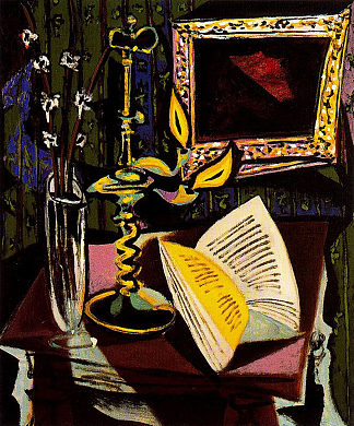 静物与烛台 Still life with candlestick (1937)，巴勃罗·毕加索