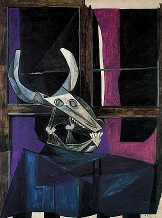 静物与牛头骨 Still life with skull of ox (1942)，巴勃罗·毕加索