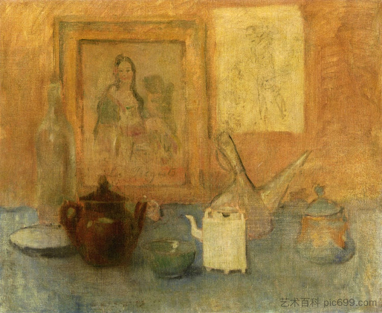 静物与桌子 Still life with Table (1906)，巴勃罗·毕加索