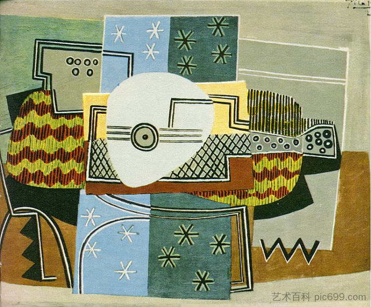 静物与曼陀林 Still life with the mandolin (1924),巴勃罗·毕加索