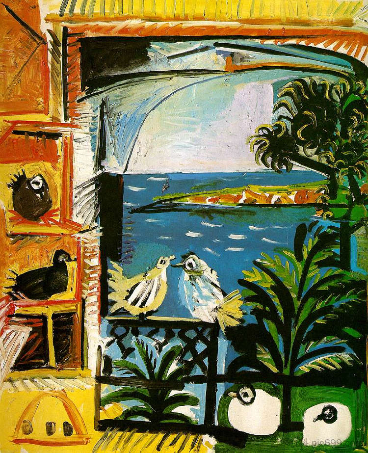工作室(鸽子)(委拉斯开兹) Studio (Pigeons) (Velazquez) (1957),巴勃罗·毕加索