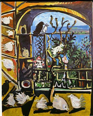 鸽子工作室（委拉斯开兹） Studio (Pigeons) (Velazquez) (1957)，巴勃罗·毕加索