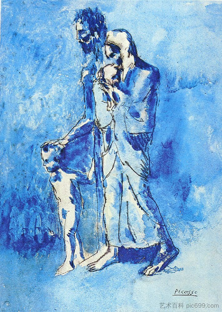 盲人家庭 The family of blind man (1903),巴勃罗·毕加索