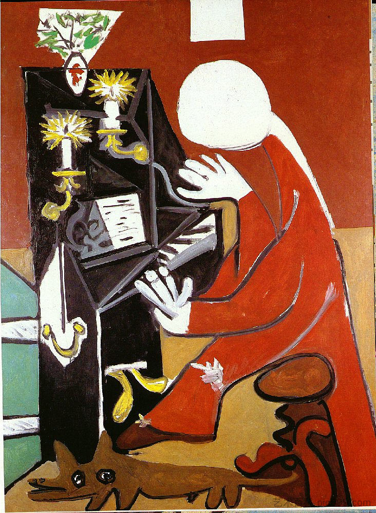 钢琴(委拉斯开兹) The piano (Velazquez) (1957)，巴勃罗·毕加索