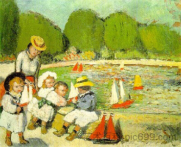 杜乐丽之池 The pool of Tuileries (1901),巴勃罗·毕加索