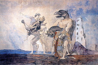 穿着丑角服装的牛头怪遗骸 The Remains of Minotaur in a harlequin costume (1936)，巴勃罗·毕加索