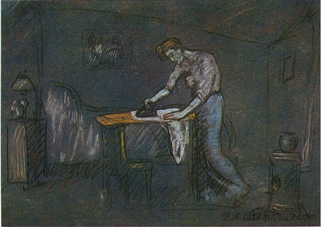 熨烫机的房间 The room of the ironer (1904),巴勃罗·毕加索