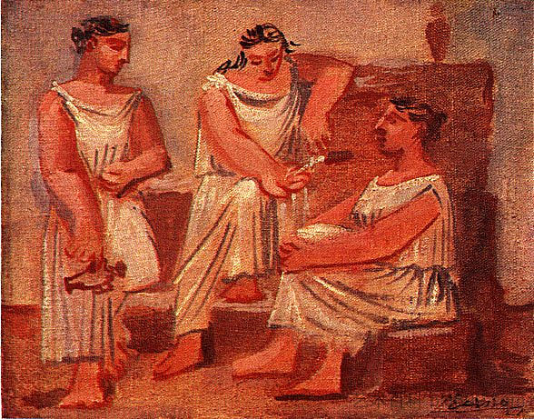 三个女人在喷泉边 Three women at a fountain (1921),巴勃罗·毕加索