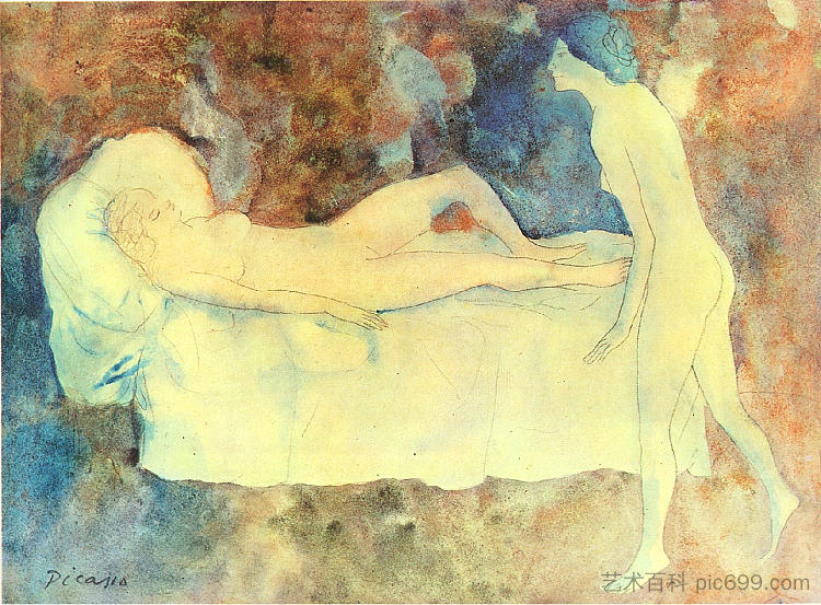 两个朋友 Two friends (1904)，巴勃罗·毕加索