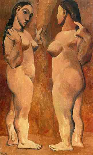 两个裸体女人 Two nude women (1906)，巴勃罗·毕加索