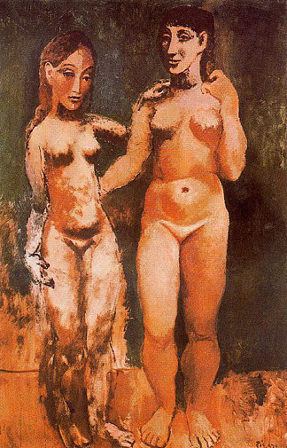 两个裸体女人 Two nude women (1906)，巴勃罗·毕加索