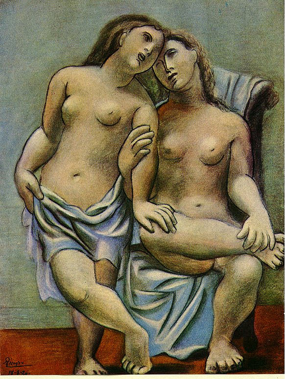 两个裸体女人 Two nude women (1920)，巴勃罗·毕加索