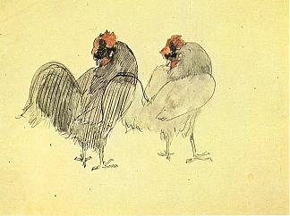 两只公鸡 Two roosters (1905)，巴勃罗·毕加索
