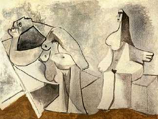 两个坐着的女人 Two seated women (1958)，巴勃罗·毕加索