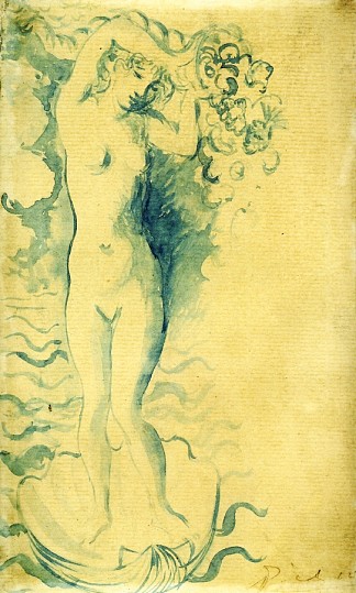 维纳斯和丘比特 Venus and Cupid (1905)，巴勃罗·毕加索