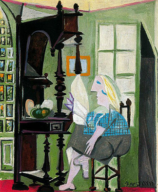 梳妆台旁的女人 Woman by the dresser (1936)，巴勃罗·毕加索