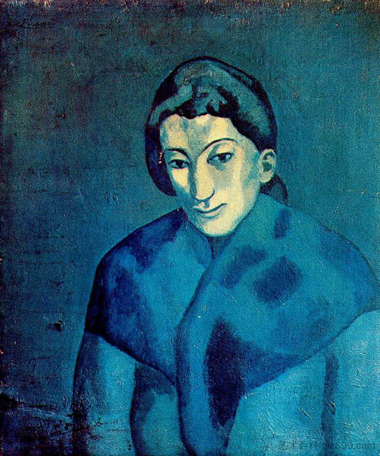 披肩的女人 Woman in a shawl (1902),巴勃罗·毕加索
