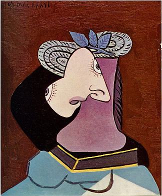 蓝叶草帽 The straw hat with blue leaves (1936)，巴勃罗·毕加索