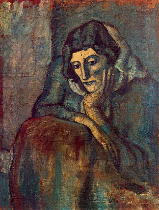 蓝衣女人 Woman in blue (1902)，巴勃罗·毕加索