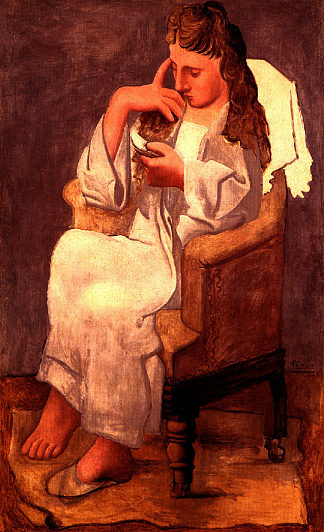 女人读书(奥尔加语) Woman reading (Olga) (1920)，巴勃罗·毕加索