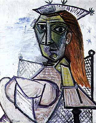 坐在扶手椅上的女人 Woman sitting in an armchair (1941),巴勃罗·毕加索