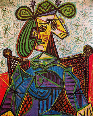坐在扶手椅上的女人 Woman sitting in an armchair (1941)，巴勃罗·毕加索
