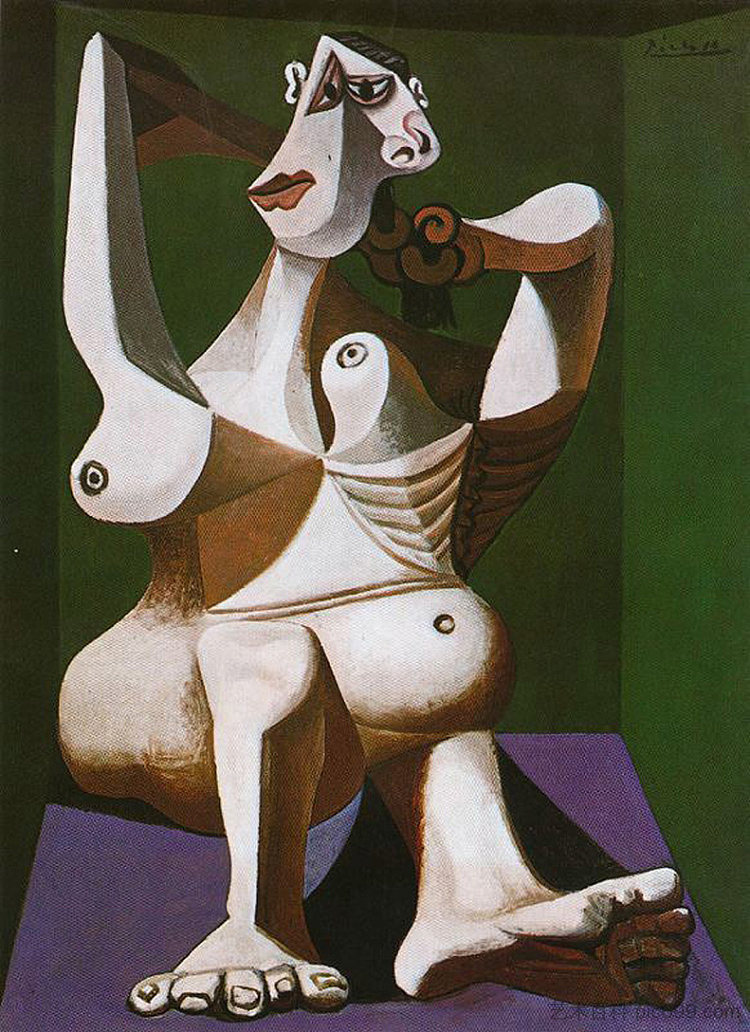 女人为她的头发造型 Woman styling her hair (1940),巴勃罗·毕加索