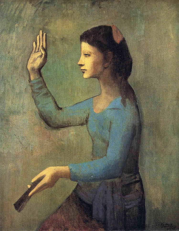 拿着扇子的女人 Woman with a Fan (1905),巴勃罗·毕加索