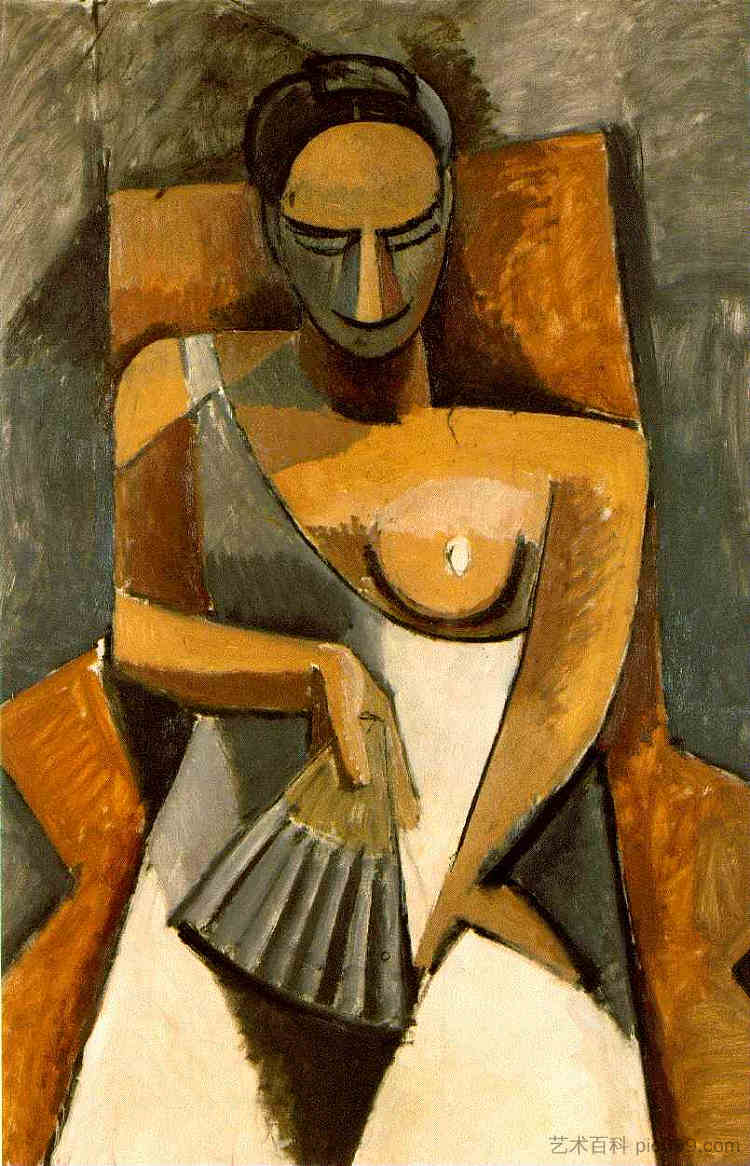 拿着扇子的女人 Woman with a Fan (1907),巴勃罗·毕加索