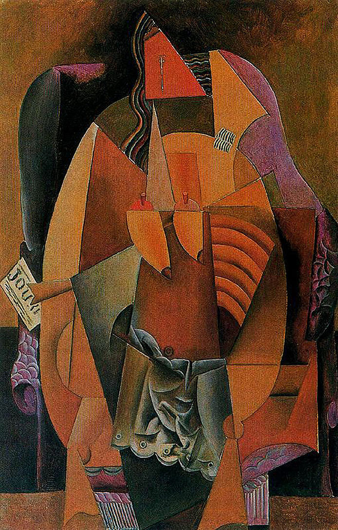 穿着衬衫坐在椅子上的女人 Woman with a shirt sitting in a chair (1913),巴勃罗·毕加索