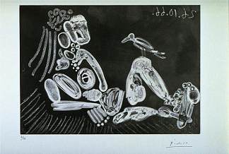带鸟的女人 Woman with bird (1966)，巴勃罗·毕加索