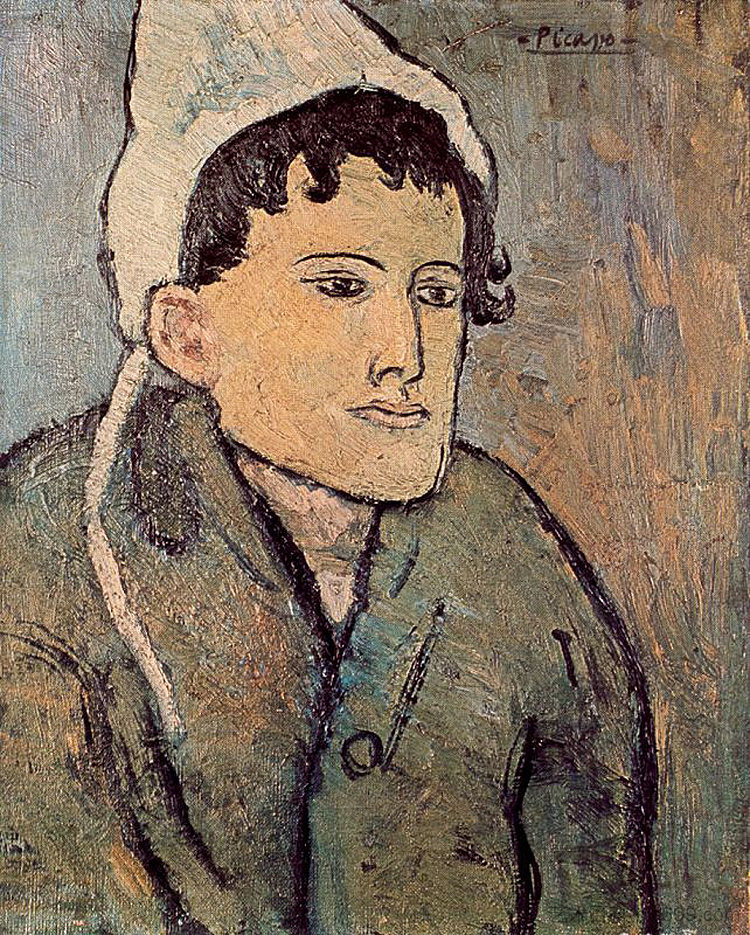 带帽子的女人 Woman with cap (1901),巴勃罗·毕加索