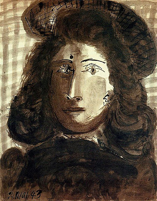 戴帽子的女人 Woman with hat (1943)，巴勃罗·毕加索