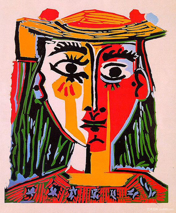 戴帽子的女人 Woman with hat (1962)，巴勃罗·毕加索