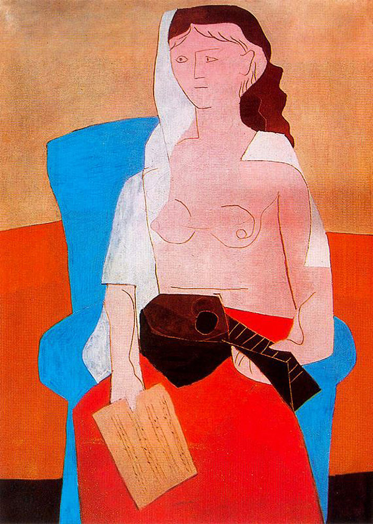女人与曼陀林 Woman with mandolin (1925)，巴勃罗·毕加索