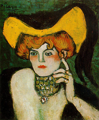 女人与宝石项链 Woman with necklace of gems (1901)，巴勃罗·毕加索