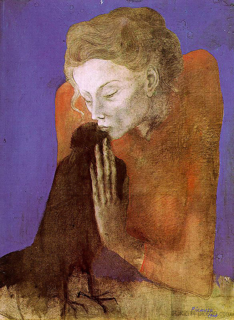女人与乌鸦 Woman with raven (1904),巴勃罗·毕加索